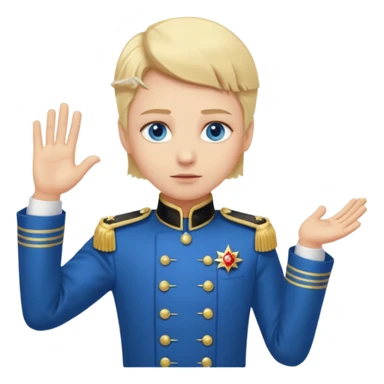 cute, authoritarian leader with a body giving orders, regal clothes sticker