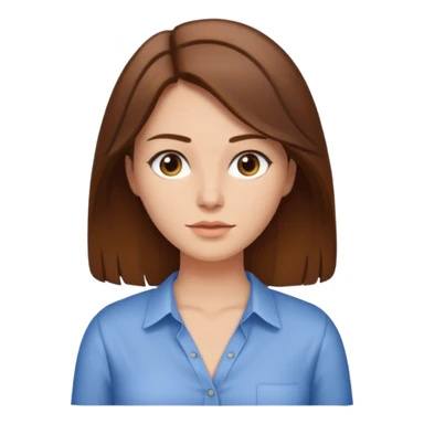 Woman with brown hair and middle part low cut shirt  sticker