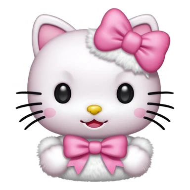 Happy hello kitty with a pink bow sticker