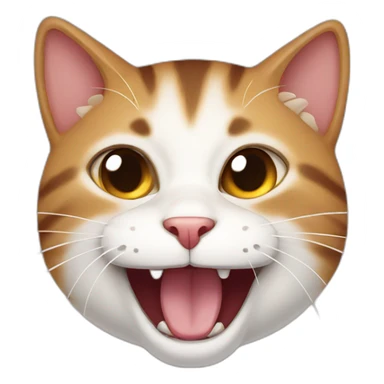 cat without teeth with open mouth sticker