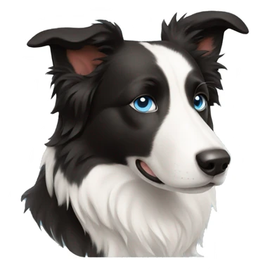 Border collie with light blue eyes sticker