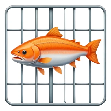 Salmon fish in jail sticker