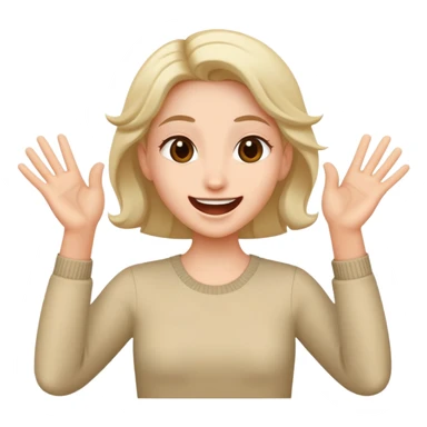 Very excited and happy and with hands like ‘yesss’ sticker