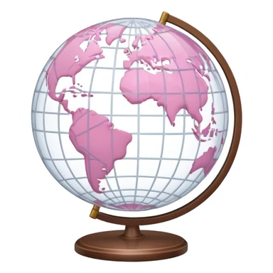 globe surrounded by white and light pink network connections sticker