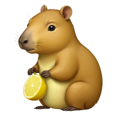Capybara  holding  lemon sticker