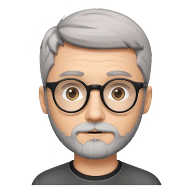 homme jeune blanc cheveux gris court lunettes rondes noir et petite barbe  sticker