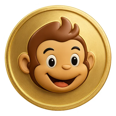 flat gold token with only the mascot's head centered, no body, no phone, no extra details, no shadows, transparent background, gold coin, mascot head in original colors sticker
