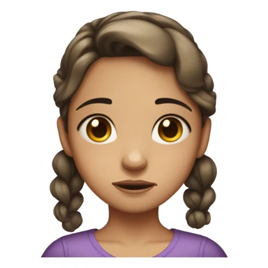 girl with a hair bow on her head and tears in her eyes sticker