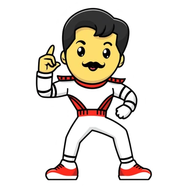 Freddie Mercury in iconic pose sticker