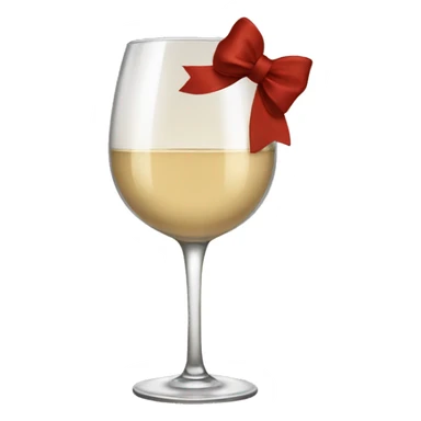 Beige asthetic wine Glas with a bow  sticker