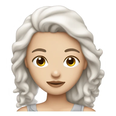 A white girl with dark brown hair sleeping sticker