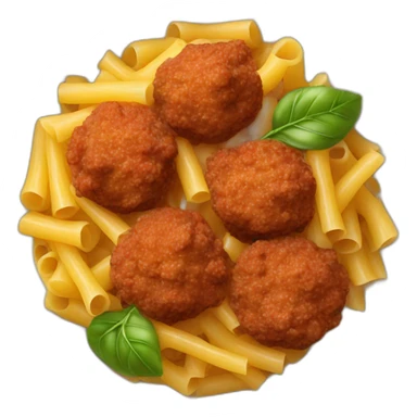 read pasta with meat balls setved in a plate sticker