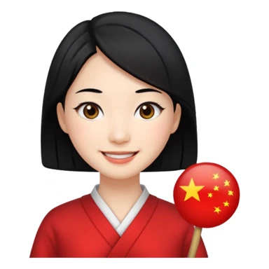 chinese woman smiling sticker