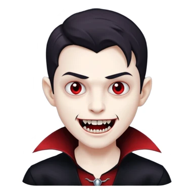 vampire boy, pale face, teeth visible sticker