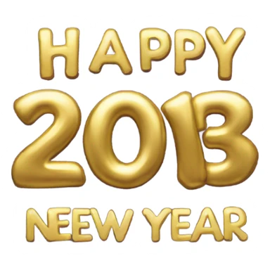 Gold lettered Happy new year  sticker