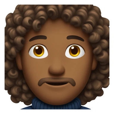 men, brown curly hair, light stubbles, dark blue sweater, some frackles sticker