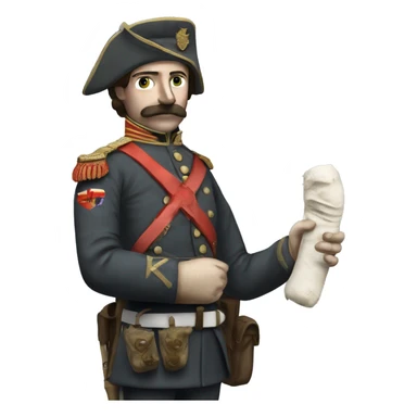 soldier in the Crimean War with a plaster cast on his arm sticker