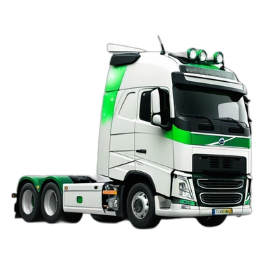 Volvo fh4 blanc décoré avec feux vert sans remorque sticker