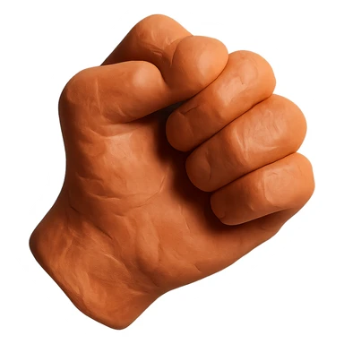 claymation style gripped hand sticker