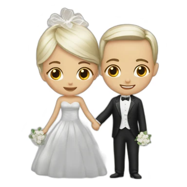 mariage deux blancs sticker