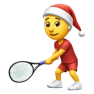 Tennis player playing tennis right handed wearing Santa hat Caucasian sticker