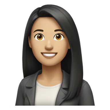 white woman with long dark hair online teacher  sticker