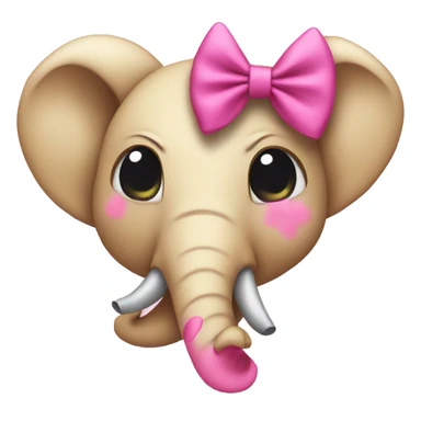 emoji face with a pink bow and eles about to cry sticker