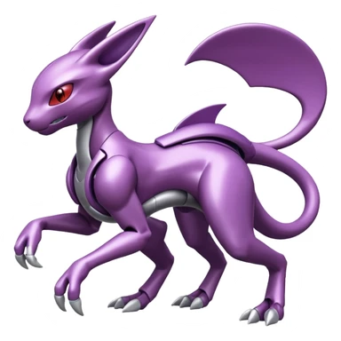 Futuristic Modern Miraidon-Genesect-Mewtwo-Fakémon-hybrid-creature (full body)  sticker
