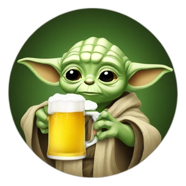 Yoda drinking beer sticker