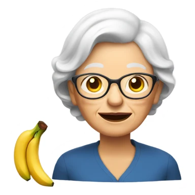 Grandma with banana sticker