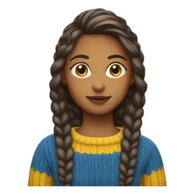 Girl in blue and yellow sweater sticker