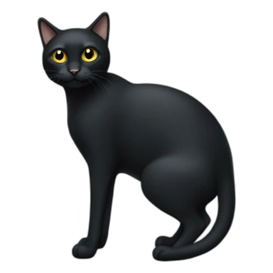 black-cat-full-body-with-bobbed-tail sticker