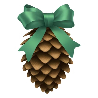 pine cone snow with Sage green ribbon sticker