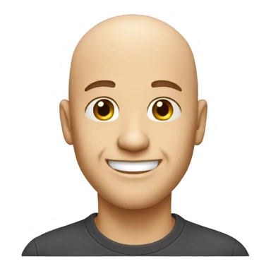 man grin bald white tshirt sticker