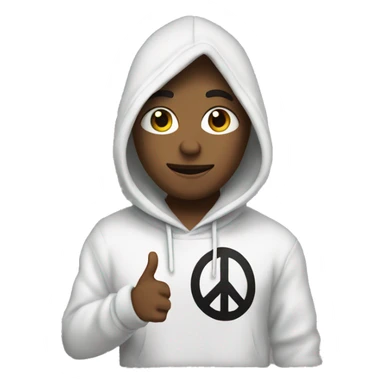 Me in a hoodie peace sign  sticker