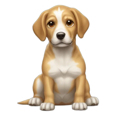 Chien sur tortue sticker