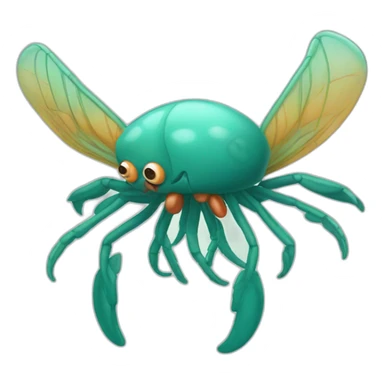 flying crustacean sticker