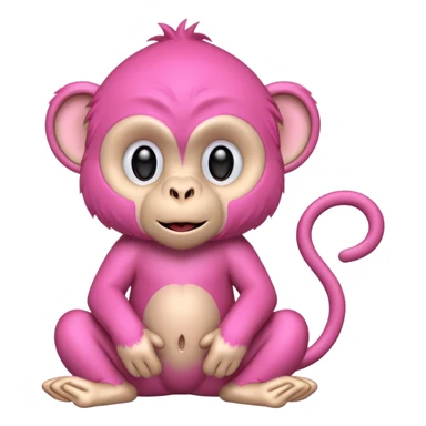Un singe l’animal de couleur rose  sticker