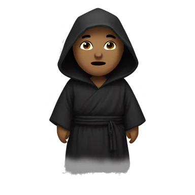 monk wearing a black hood sticker