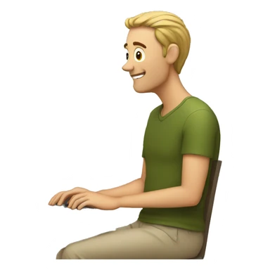 man watching the news on his computer sticker