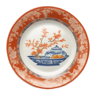 Chinoiserie vintage dish sticker