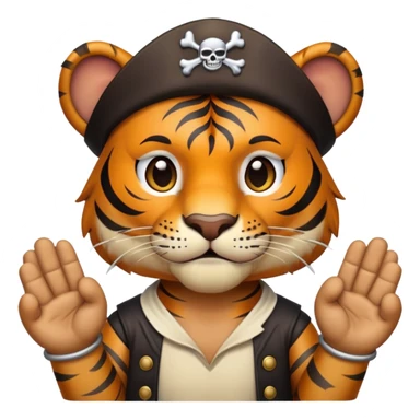 Pirate tiger that shows with his hands IDK sticker