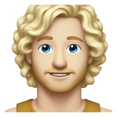 light curl blonde 30yo man blue eyed pale skin without moustache sticker