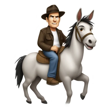 Charlie sheen riding donkey sticker