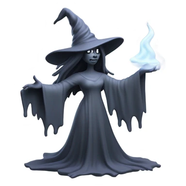 Witch sculpting a ghost sticker