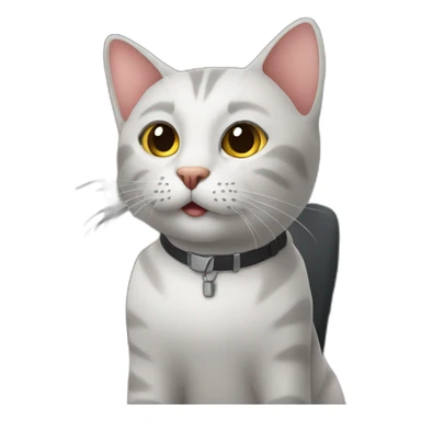 Cat in office  sticker