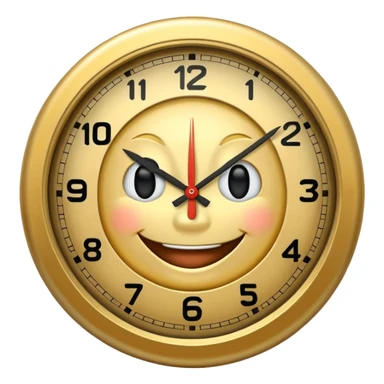 A clock smiling and handsome sticker
