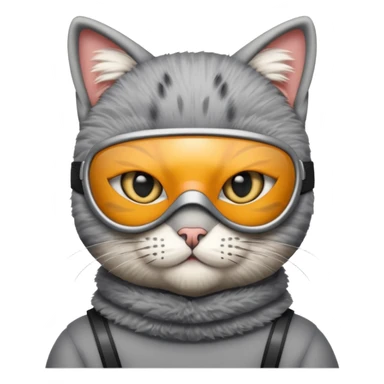 Cat with a ski mask  sticker