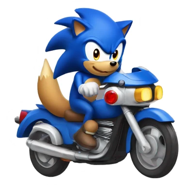dog riding sonic the hedgehog  sticker