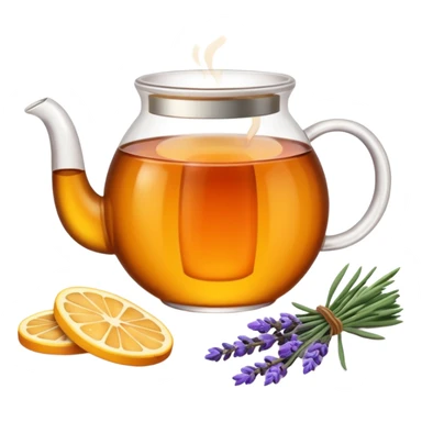 Hot tea with lavender leaves sticker